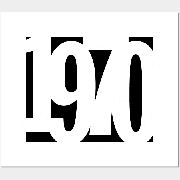 1970 Funky Overlapping Reverse Numbers for Light Backgrounds Wall Art by MotiviTees